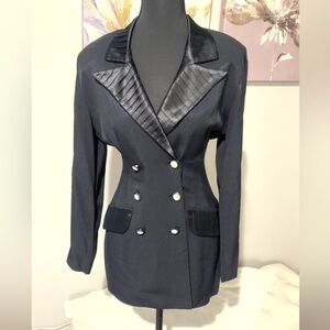 Vintage Black Double-Breasted Women's Blazer or Mini Dress 5/6